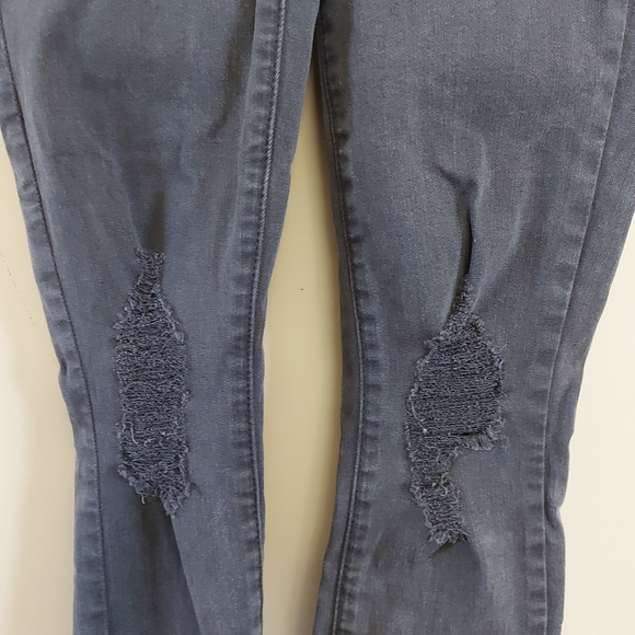 L'Agence Margot High-rise Skinny Ankle Jeans With Holes In Coal Destruct - Picture 3 of 10